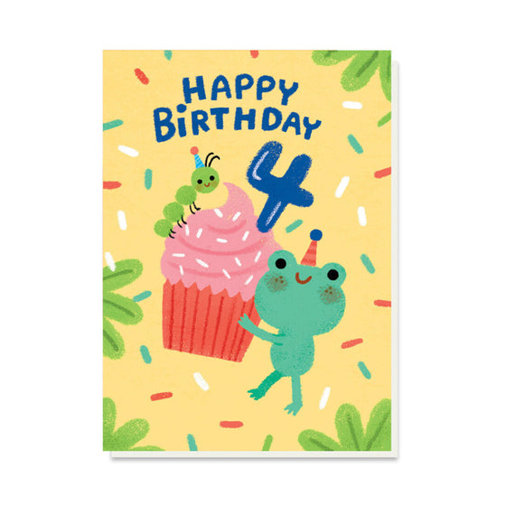 4th Birthday Cupcake Card