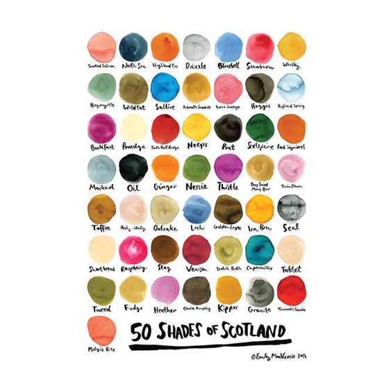 The 50 Shades of Scotland print, by Emily MacKenzie