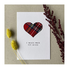  500 Miles Tartan Handmade Card