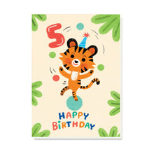 5th Birthday Juggling Tiger Card