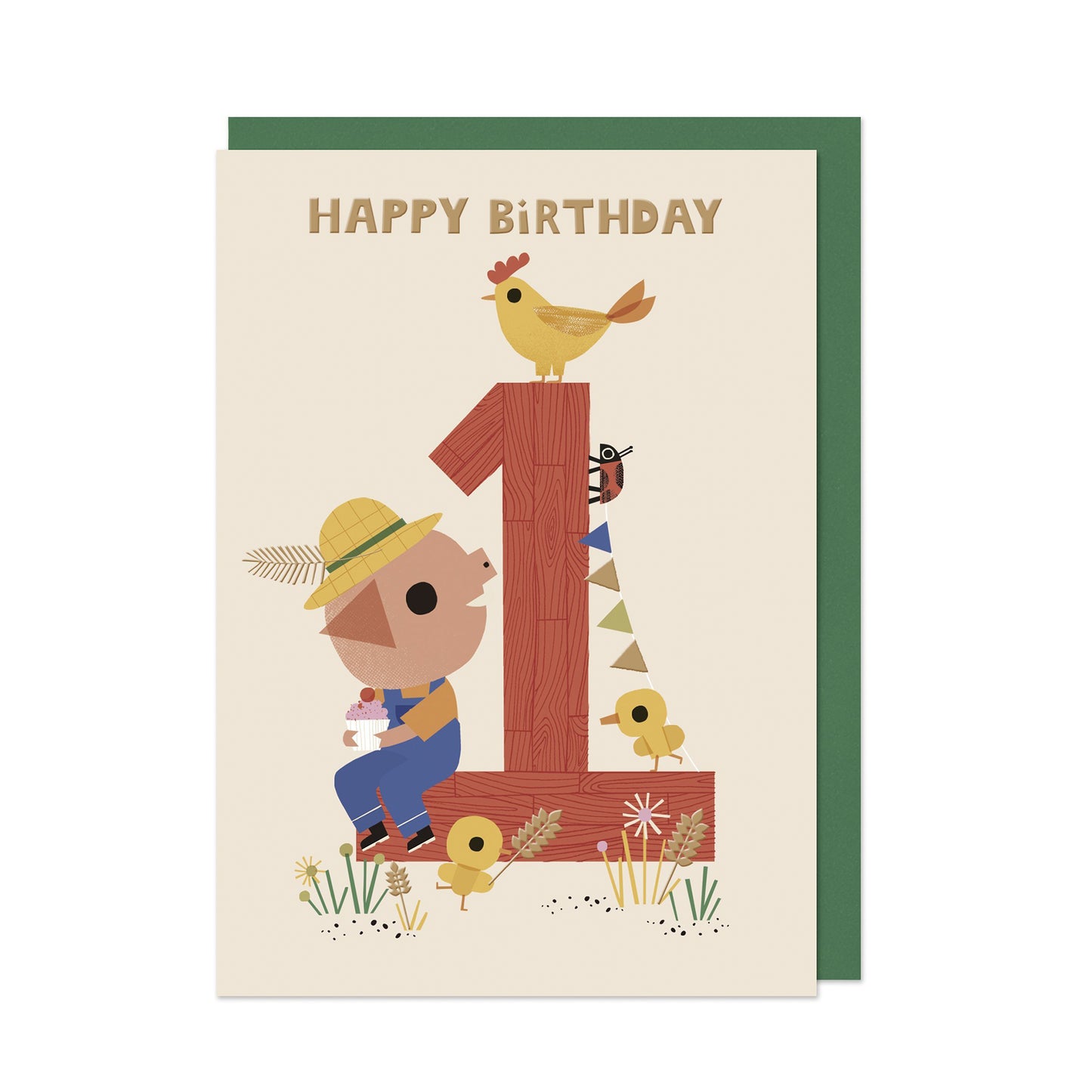 1st Birthday Farmer Card