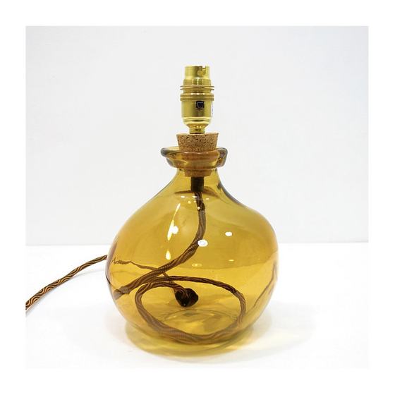 Amber Simplicity Small Recycled Glass Table Lamp