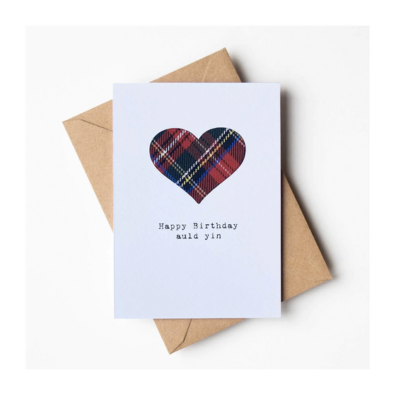 Happy Birthday Auld Yin Tartan Handmade Card