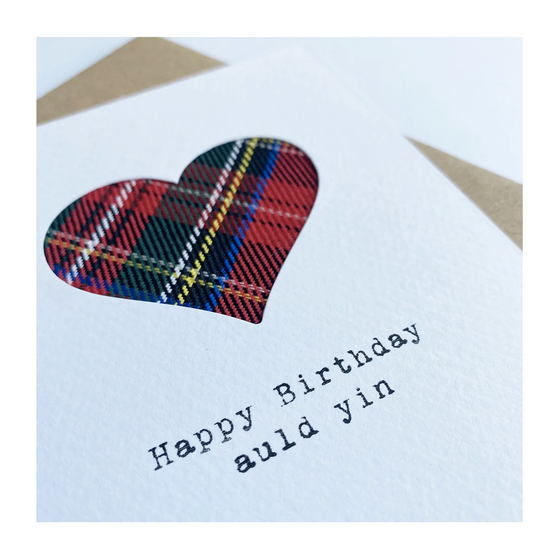 Happy Birthday Auld Yin Tartan Handmade Card