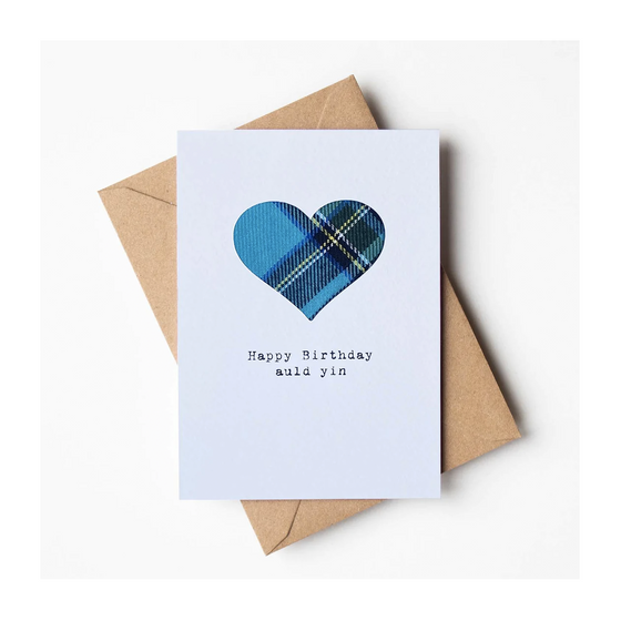 Happy Birthday Auld Yin Tartan Handmade Card