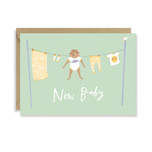  Baby on Clothesline Card