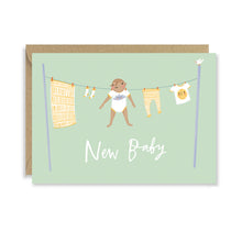  Baby on Clothesline Card