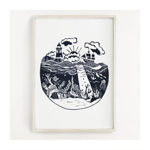  'Between Two Worlds' Handmade Linocut Print