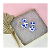 Terrazzo Blue & White Clay Dangle Studs