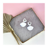 Terrazzo Blue & White Clay Dangle Studs