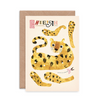 Cheetah Split Pin Puppet A5 Greeting Card