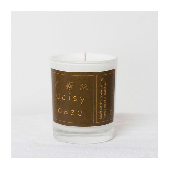 A soy wax candle by Hattie Maud