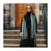 Emerald Gingham Lambswool Oversize Scarf