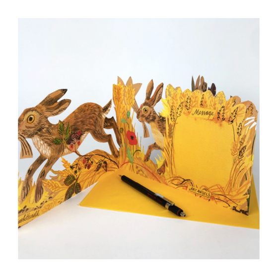 Fold Out Hares Card
