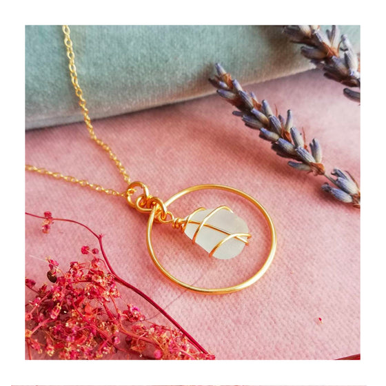 Sea Glass Hoop Necklace