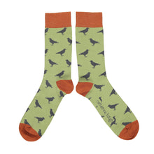  Men's Green & Orange Crows Organic Cotton Ankle Socks