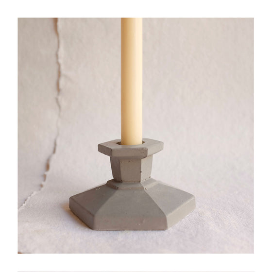 Grey Hexagon Concrete Candle Holder