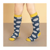 Kids Navy & Grey Big Spot Cotton Socks