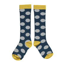  Kids Navy & Grey Big Spot Cotton Socks