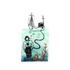 A fine art giclee print of an original lino print and watercolour illustration of a deep sea diver by Tori Gray.