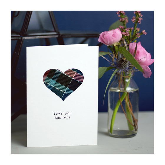 Love You Hunners Tartan Handmade Card