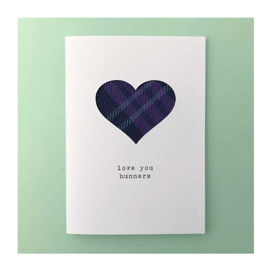 Love You Hunners Tartan Handmade Card