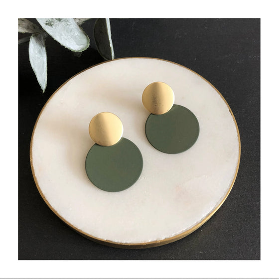 Matte Gold Disc Earrings
