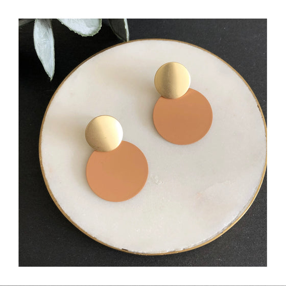 Matte Gold Disc Earrings