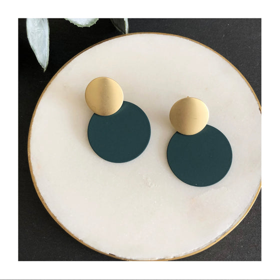 Matte Gold Disc Earrings