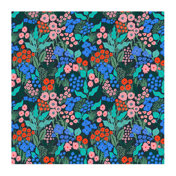 Midnight Blue Flower Meadow Gift Wrap