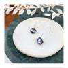 Mini Marble Hex Hoop Earrings