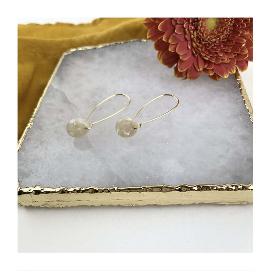 Mini Marble Disc Hoop Earrings