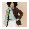 Moss Gingham Lambswool Oversize Scarf