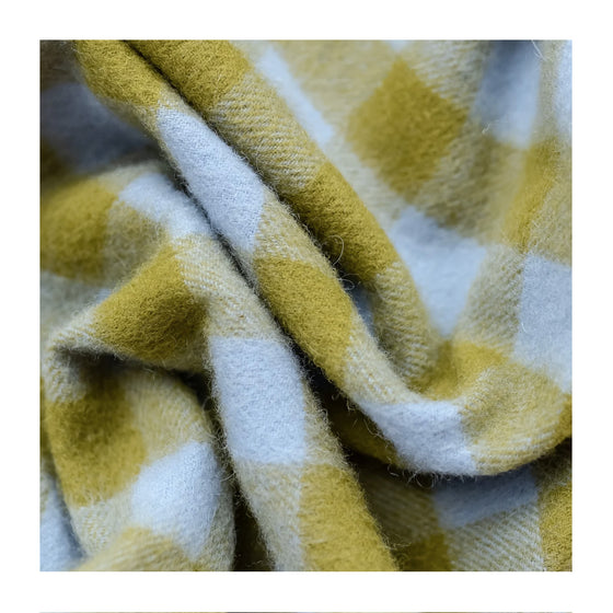 Moss Gingham Lambswool Oversize Scarf