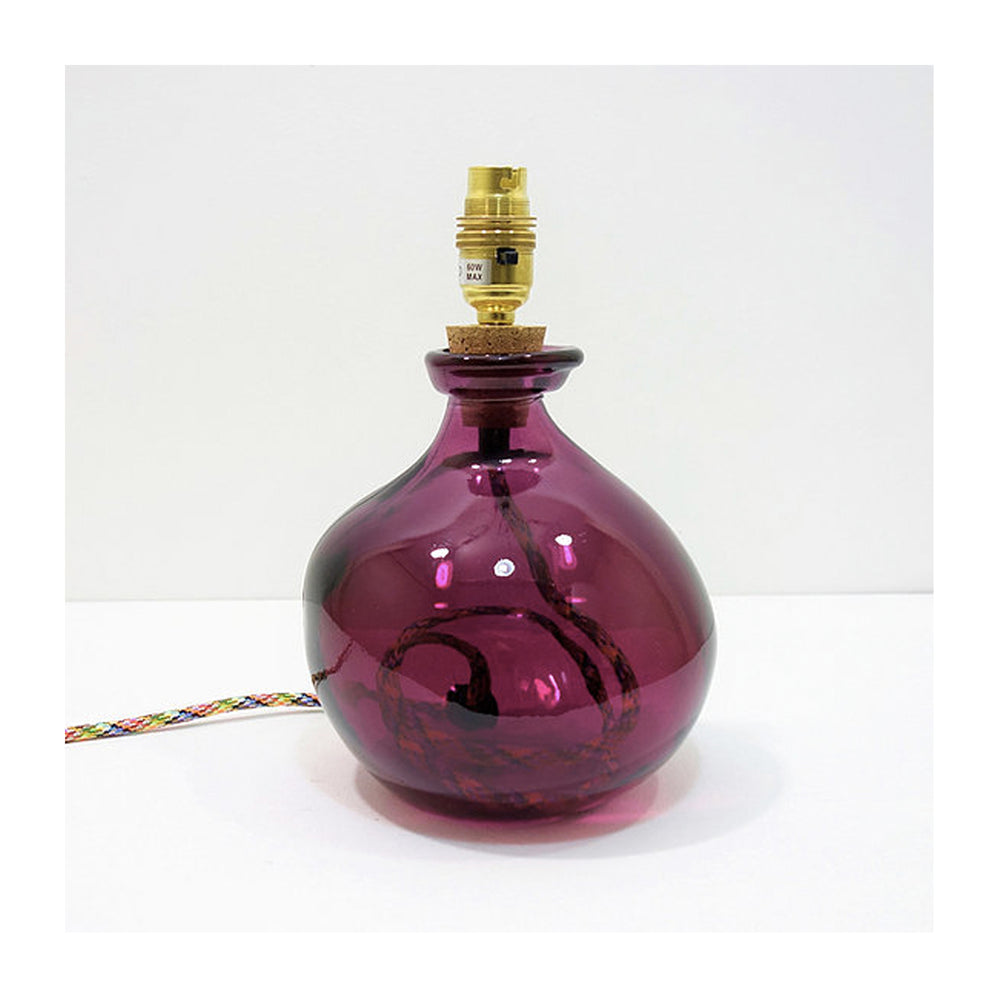Simplicity Small Recycled Glass Table Lamp - Mulberry