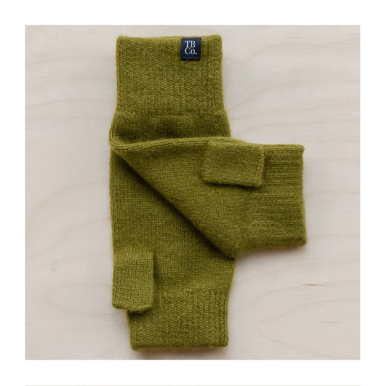 Olive Cashmere & Merino Wrist Warmers