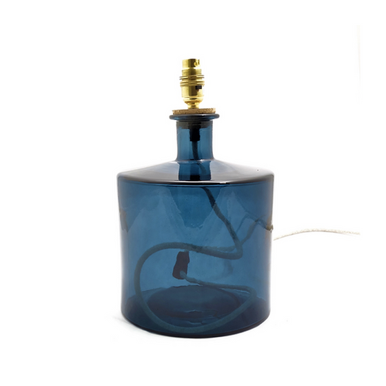 Petrol Blue Frances Recycled Glass Table Lamp