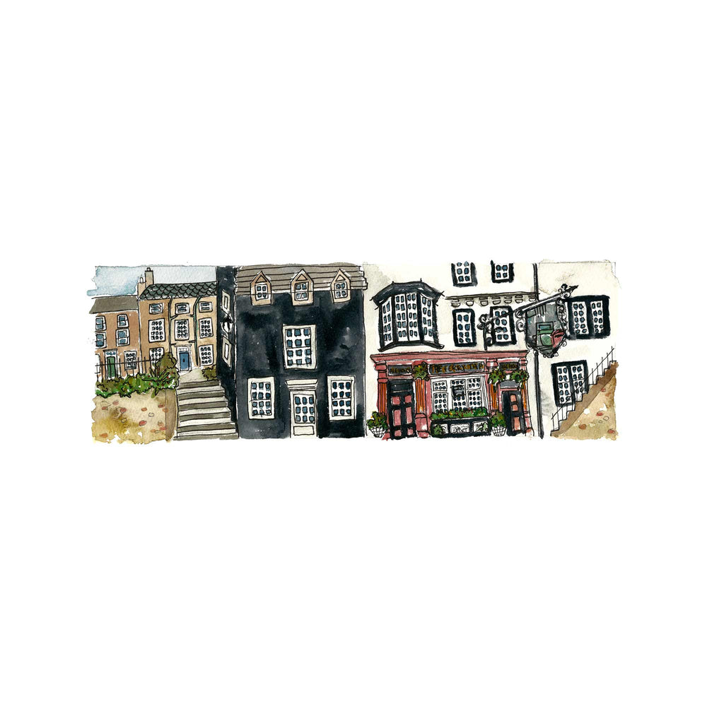 
                  
                    A fine art giclee print of an original illustration by Tori Gray of the shops, houses and businesses that make up South Queensferry High Street.
                  
                