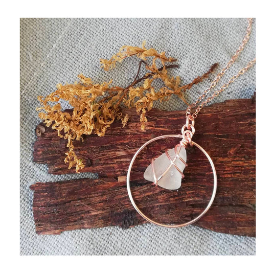 Sea Glass Hoop Necklace