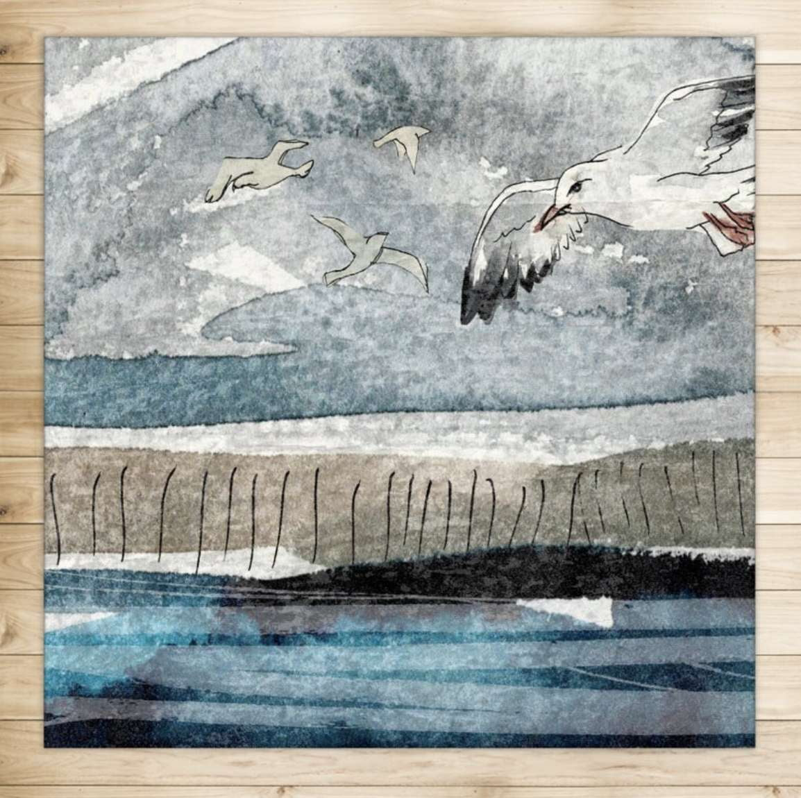 Sea and Sky Rug - Harbour Lane Studio