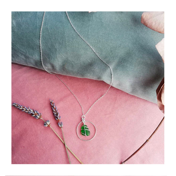 Sea Glass Hoop Necklace