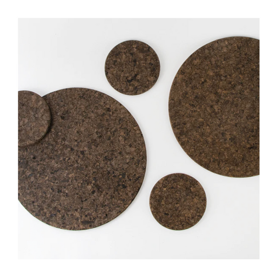 Smoked Cork Round Placemat Set