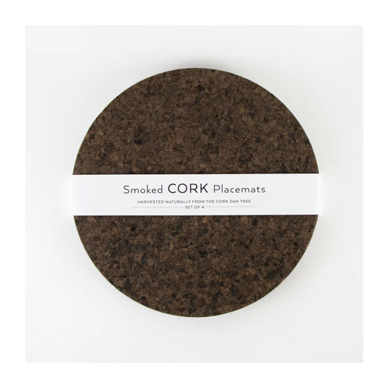 Smoked Cork Round Placemat Set