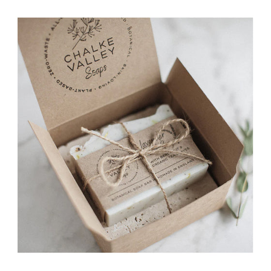 Botanical Soap Bar & Limestone Soap Tray - Lavender Earl Grey