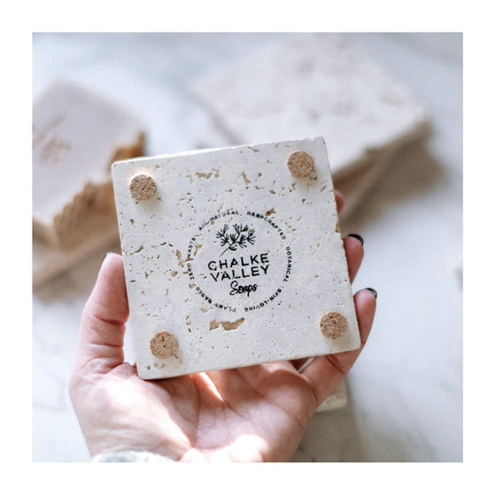 Botanical Soap Bar & Limestone Soap Tray - Lavender Earl Grey