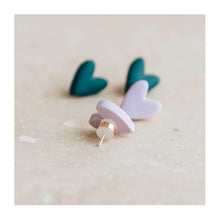  Lilac & Teal I Heart You Stud Earrings