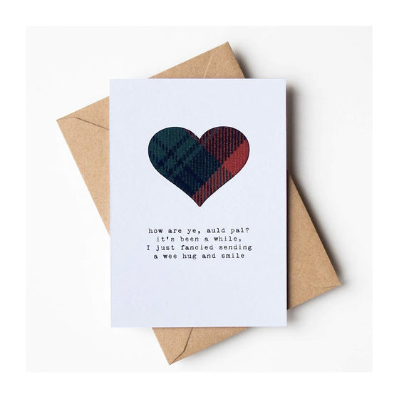 A Wee Hug and a Smile Tartan Handmade Card