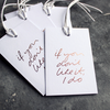 Letterpress gift tags with gold foil