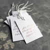 Letterpress gift tags with gold foil