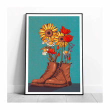  Wild Flowers in Boots Print